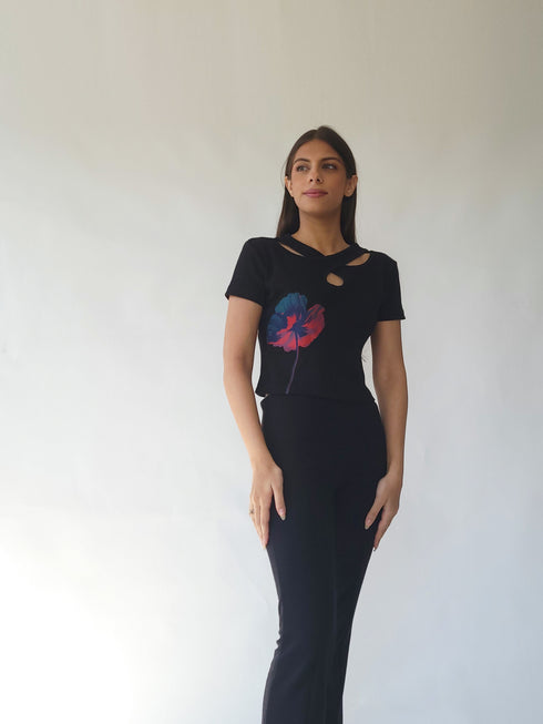 Printed Loophole Top